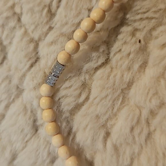 #0094 Seashell flower necklace wood beads - Picture 4 of 6